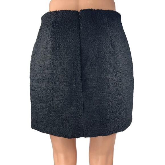 H&M Women's Black High Waisted Textured Zip Casual Pencil Mini Skirt Size 6 - Picture 3 of 5